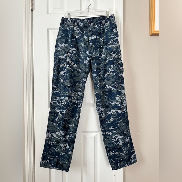 Pants - Blue camo print pants